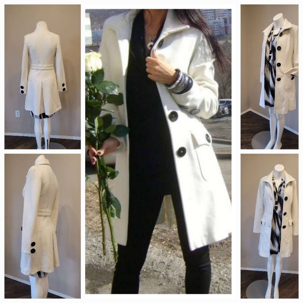 Elegant Wool Blend and 5% Cashmere Coat Size 38 Fits XS to S